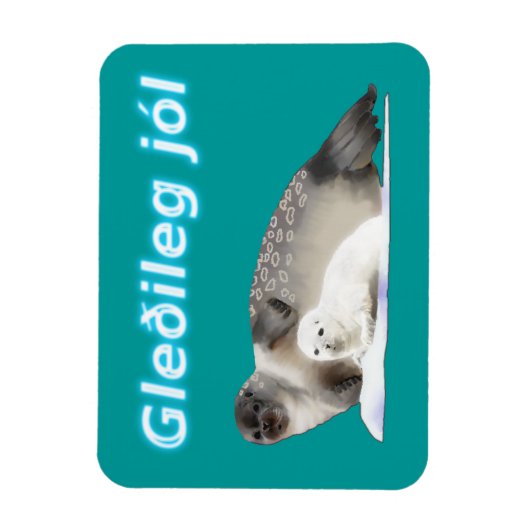 Gleðileg jól - Ringed zegel Magneet (Verticaal)