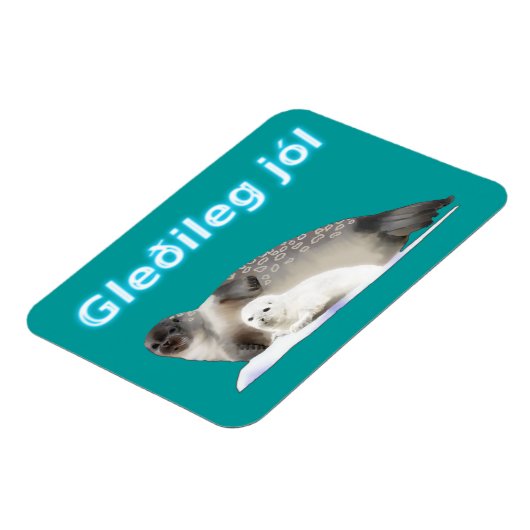 Gleðileg jól - Ringed zegel Magneet (Linkerzijde)