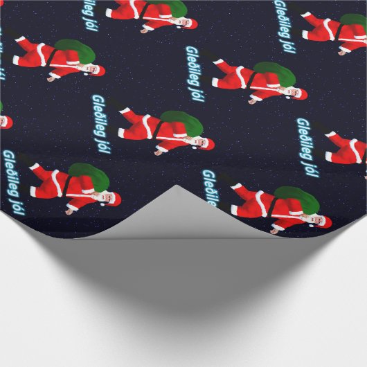 Gleðileg jól - Santa Claus Cadeaupapier (Hoek)