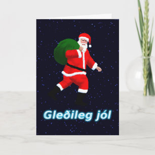 Gleðileg jól - Santa Claus Feestdagen Kaart