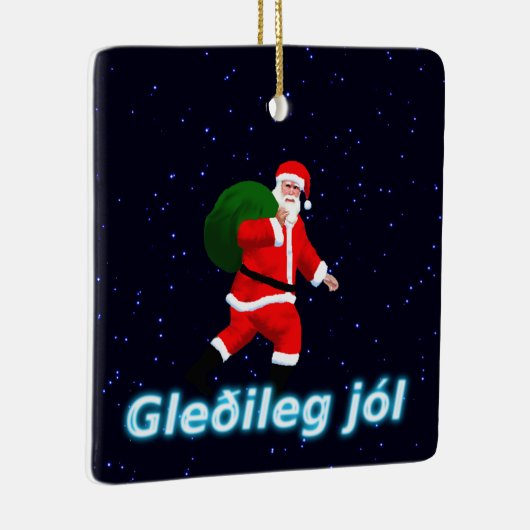 Gleðileg jól - Santa Claus Keramisch Ornament (Rechts)