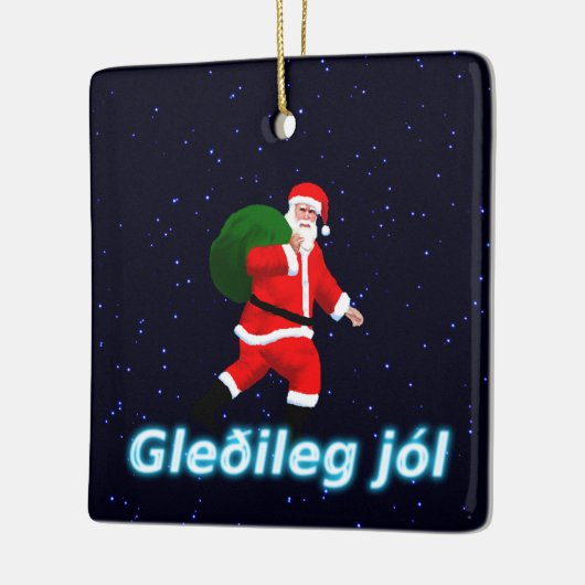 Gleðileg jól - Santa Claus Keramisch Ornament (Links)