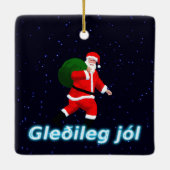 Gleðileg jól - Santa Claus Keramisch Ornament (Achterkant)