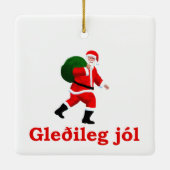 Gleðileg jól - Santa Claus Keramisch Ornament (Achterkant)