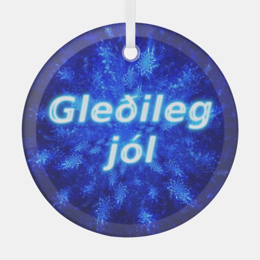 Gleðileg Jól - Snowburst Glas Ornament (Voorkant)