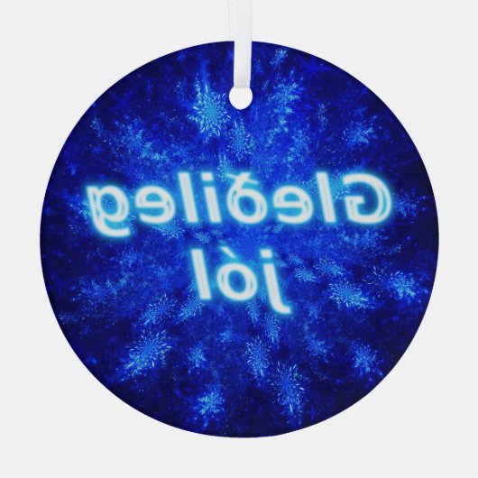 Gleðileg Jól - Snowburst Glas Ornament (Achterkant)