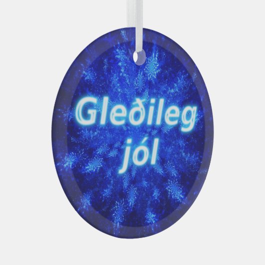 Gleðileg Jól - Snowburst Glas Ornament (Voorkant Rechts)