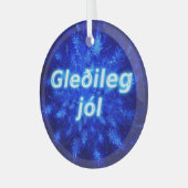 Gleðileg Jól - Snowburst Glas Ornament (Voorkant links)