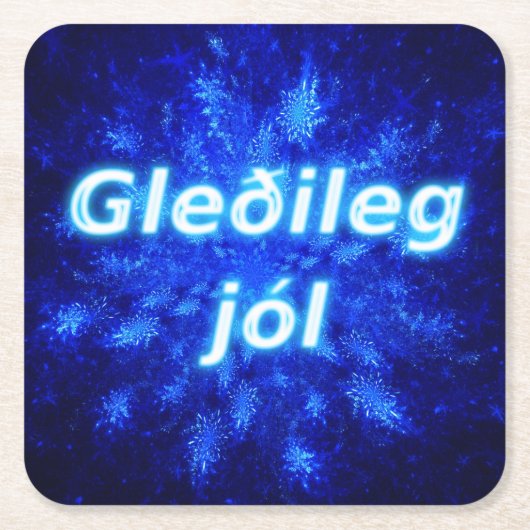 Gleðileg jól - Snowburst Kartonnen Onderzetters (Voorkant)