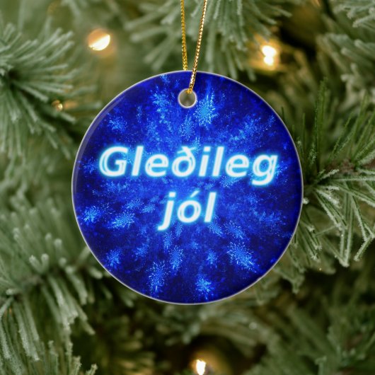 Gleðileg Jól - Snowburst Keramisch Ornament (Boom)