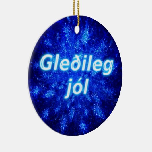 Gleðileg Jól - Snowburst Keramisch Ornament (Rechts)