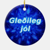Gleðileg Jól - Snowburst Keramisch Ornament (Achterkant)