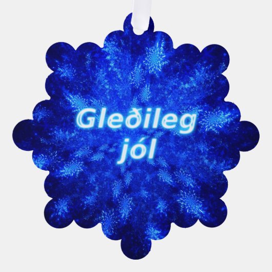 Gleðileg Jól - Snowburst Ornament Kaart (Voorkant)
