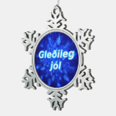 Gleðileg jól - Snowburst Tin Sneeuwvlok Ornament (Rechts)