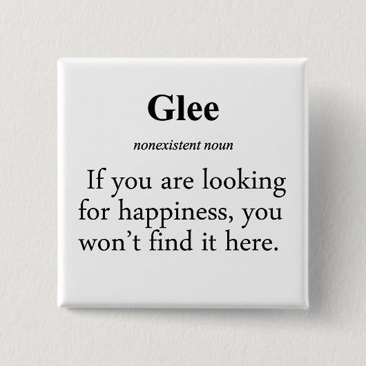 Glee Definition Vierkante Button 5,1 Cm (Voorkant)