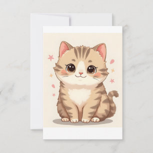 Gleeful Cat: Sweet Kawaii Kitten Art voor elke kam Aankondiging