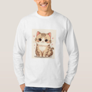 Gleeful Cat: Sweet Kawaii Kitten Art voor elke kam T-shirt