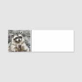 Gleeful Clapping Raccoon Fun Animal Art Naamplaatje (Voorkant)