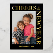 Gleeful Frame FOIL Bewerkbare Kleur Nieuwjaar Kaar Folie Feestdagenkaart (Voorkant)