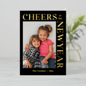 Gleeful Frame FOIL Bewerkbare Kleur Nieuwjaar Kaar Folie Feestdagenkaart (Staand Voorkant)