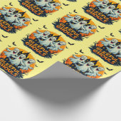 Gleeful Ghouls | Leuke Halloween Ghost Artwork Cadeaupapier (Hoek)