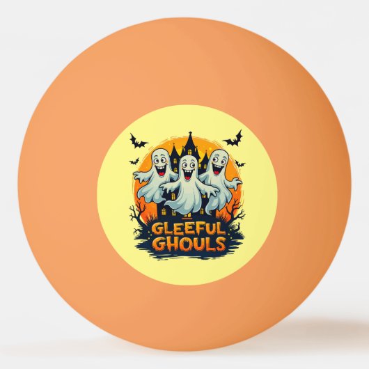 Gleeful Ghouls | Leuke Halloween Ghost Artwork Pingpongbal (Voorkant)