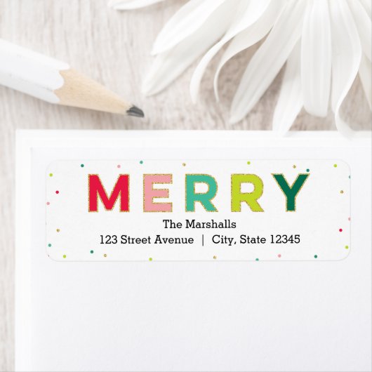Gleeful Merry Holiday Address Label (Insitu)