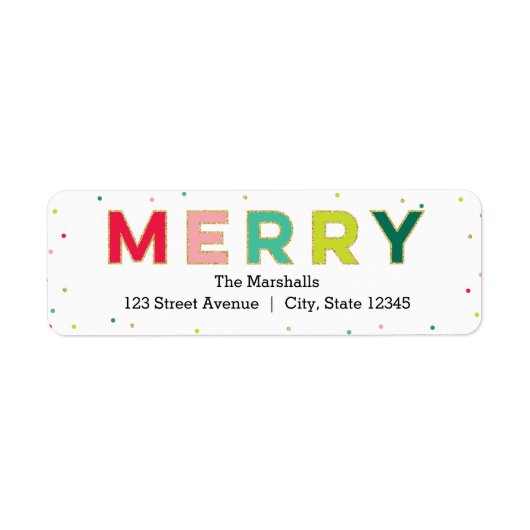 Gleeful Merry Holiday Address Label (Voorkant)
