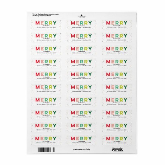 Gleeful Merry Holiday Address Label (Full Sheet)
