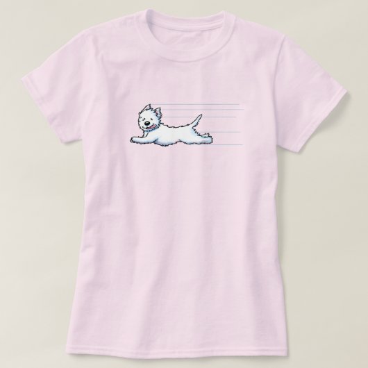 Gleeful Running Westie T-shirt (Design voorkant)