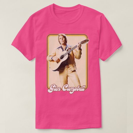Glen Campbell Retro 70s stijl ventilator ontwerp T-shirt (Design voorkant)