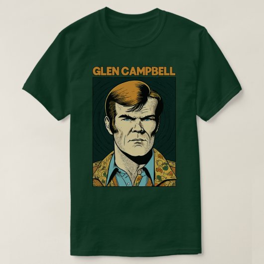 Glen Campbell Retro Style Fan Design T-shirt (Design voorkant)