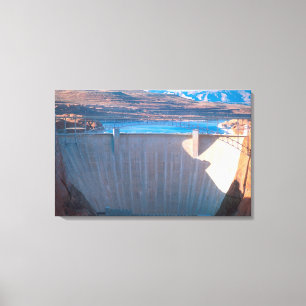Glen Canyon Dam in de Colorado Rivier bij Page, Canvas Afdruk