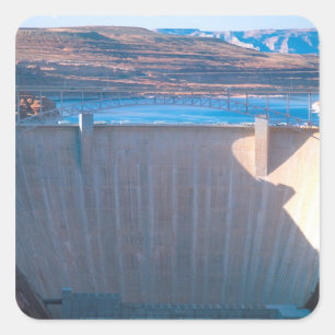 Glen Canyon Dam in de Colorado Rivier bij Page, Vierkante Sticker