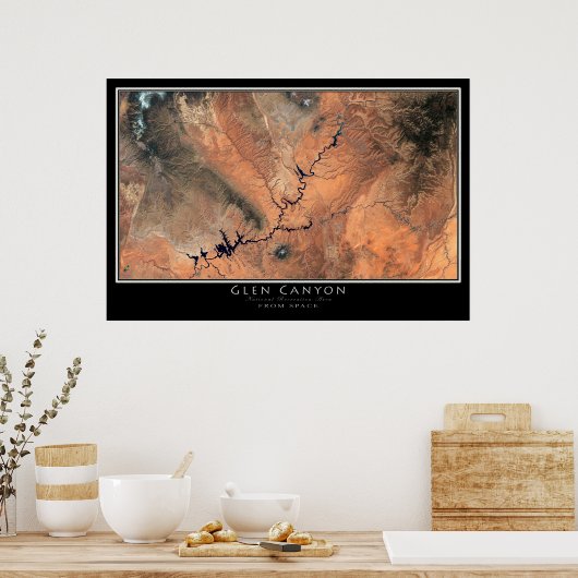 Glen Canyon - Lake Powell National Park Satellite Poster (Keuken)