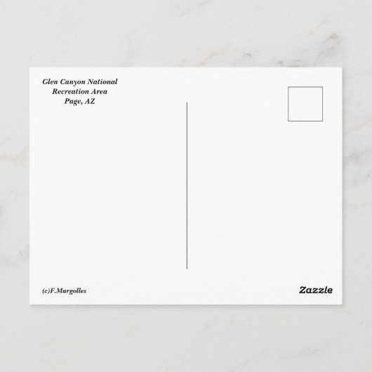 Glen Canyon National Recreation Area Briefkaart (Achterkant)