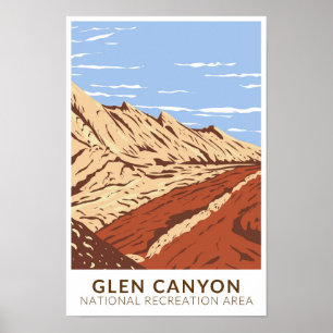 Glen Canyon Navajo zandsteen vintage Poster