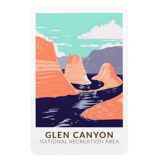 Glen Canyon Reflection Canyon Vintage Magneet (Verticaal)