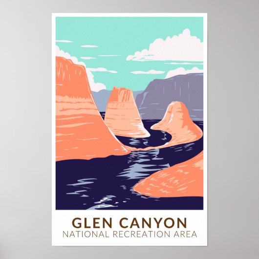 Glen Canyon Reflection Canyon Vintage Poster (Voorkant)