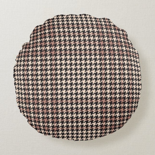 Glen Check Plaid Mode Print Rond Kussen (Voorkant)
