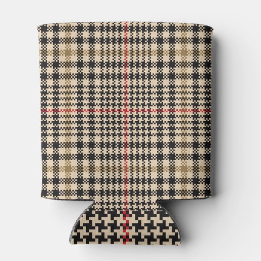 Glen Check Plaid Pixel Art Blikjeskoeler (Achterkant)