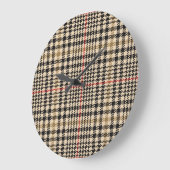 Glen Check Plaid Pixel Art Grote Klok (Hoek)