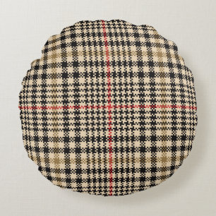 Glen Check Plaid Pixel Art Rond Kussen