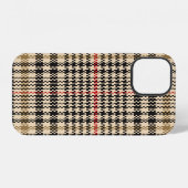 Glen Check Schotse Ruit Pixel Art iPhone Hoesje (Achterkant horizontaal)