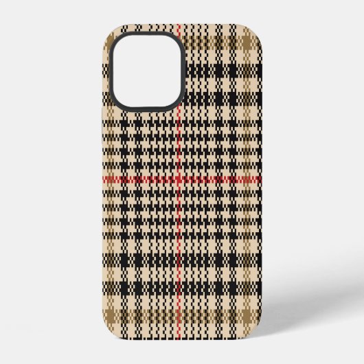 Glen Check Schotse Ruit Pixel Art iPhone Hoesje (Achterkant)