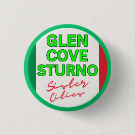 Glen Cove en Sturno - Zustersteden Ronde Button 3,2 Cm