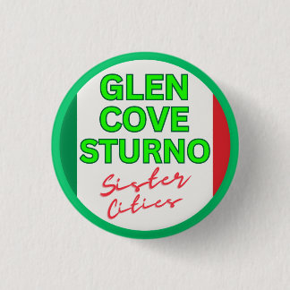 Glen Cove en Sturno - Zustersteden Ronde Button 3,2 Cm