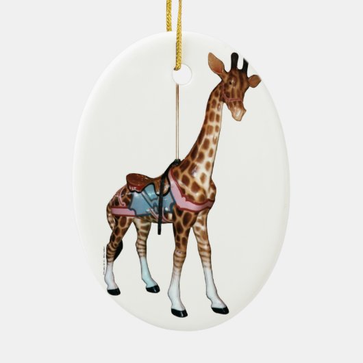 Glen Echo Carousel Giraffe Keramisch Ornament (Achterkant)