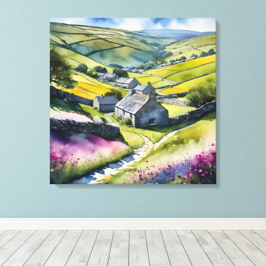"Glen Garlands" Landschap Yorkshire Dales Scène Canvas Afdruk (Insitu (Houten vloer))