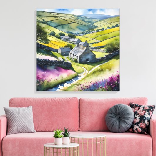 "Glen Garlands" Landschap Yorkshire Dales Scène Canvas Afdruk (Insitu (Woonkamer))